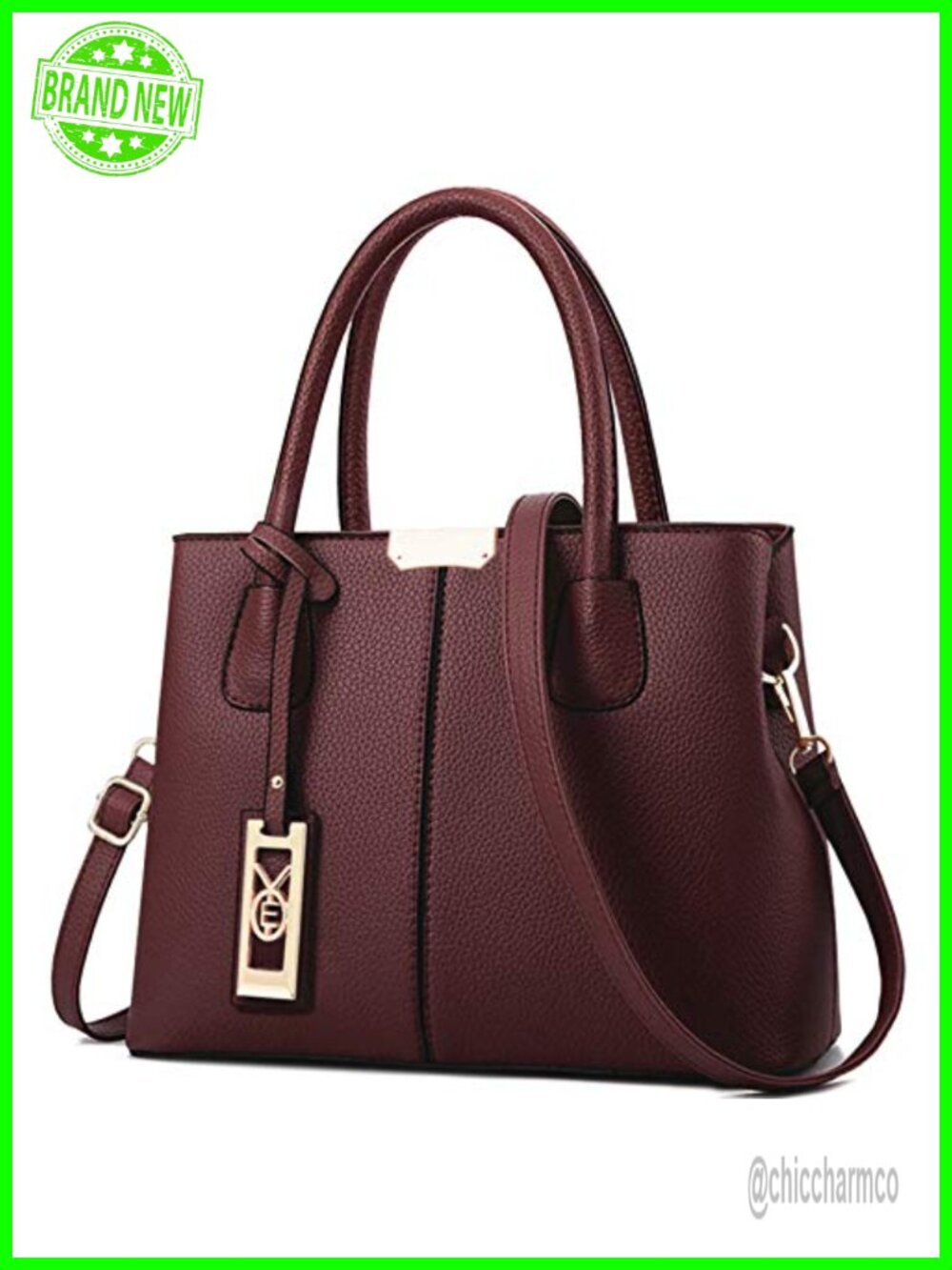 PU Leather Satchel Handbag Tote Crossbody Shoulder Bag Removable Strap